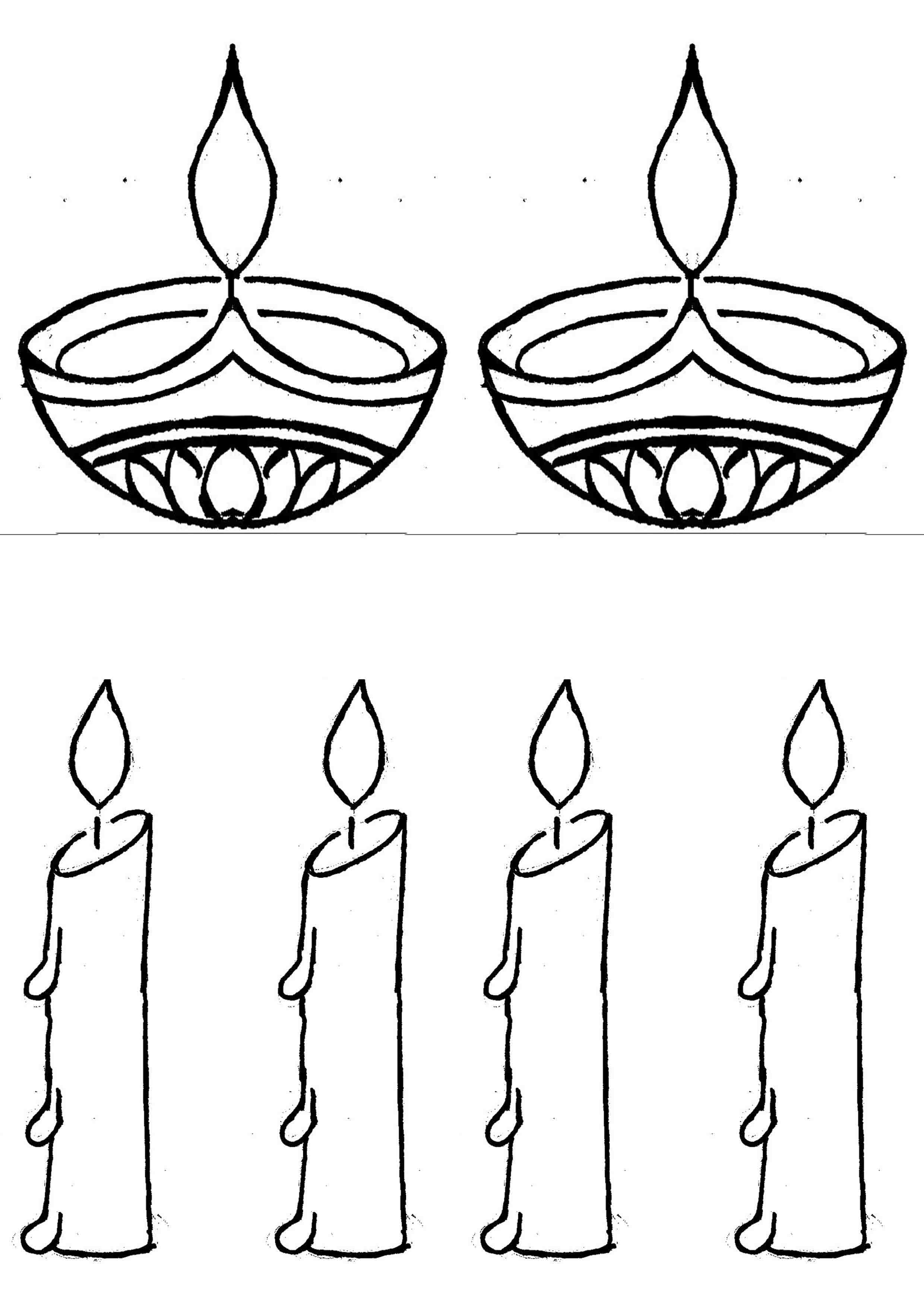 2480x3508 Deepam And Wax Candle Balaj Arts Drawing Class
