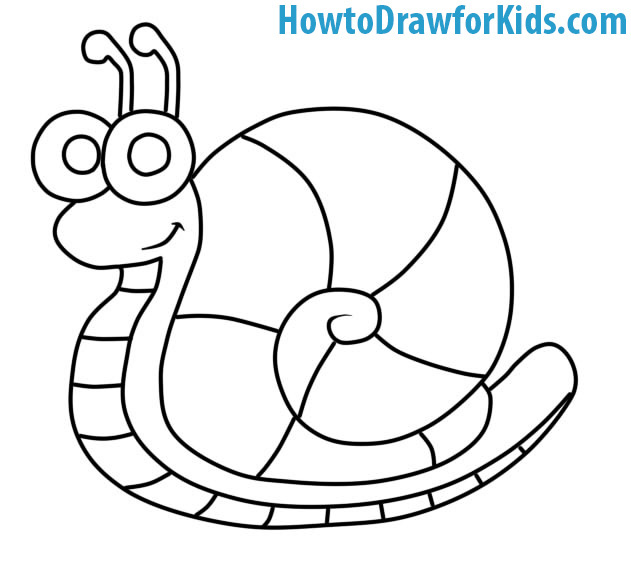 631x561 How To Draw A Snail For Kids Howtodrawforkids
