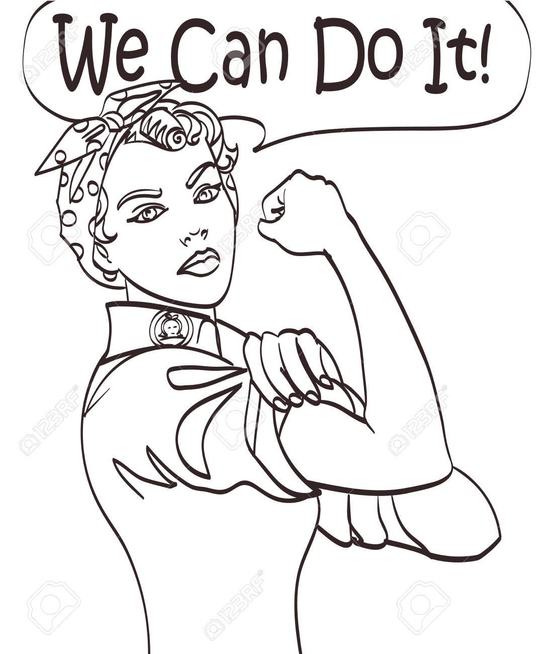 1098x1300 We Can Do It. Cool Vector Iconic Woman's Fist Symbol Of Female