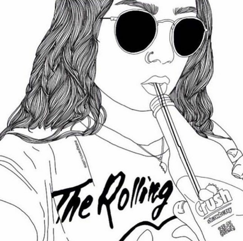 500x496 Girl, Drawing, And Outlines De Naz We Heart It Art