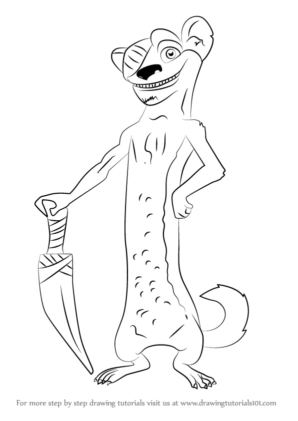 596x843 Learn How To Draw Buck From Ice Age (Ice Age) Step By Step