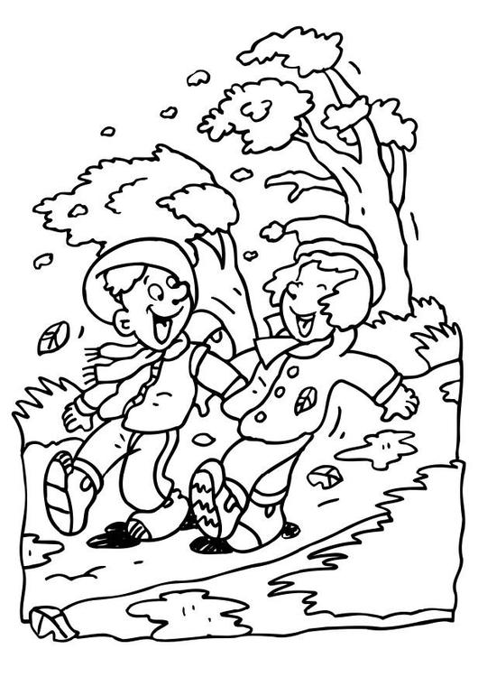 530x750 Coloring Page Autumn Weather