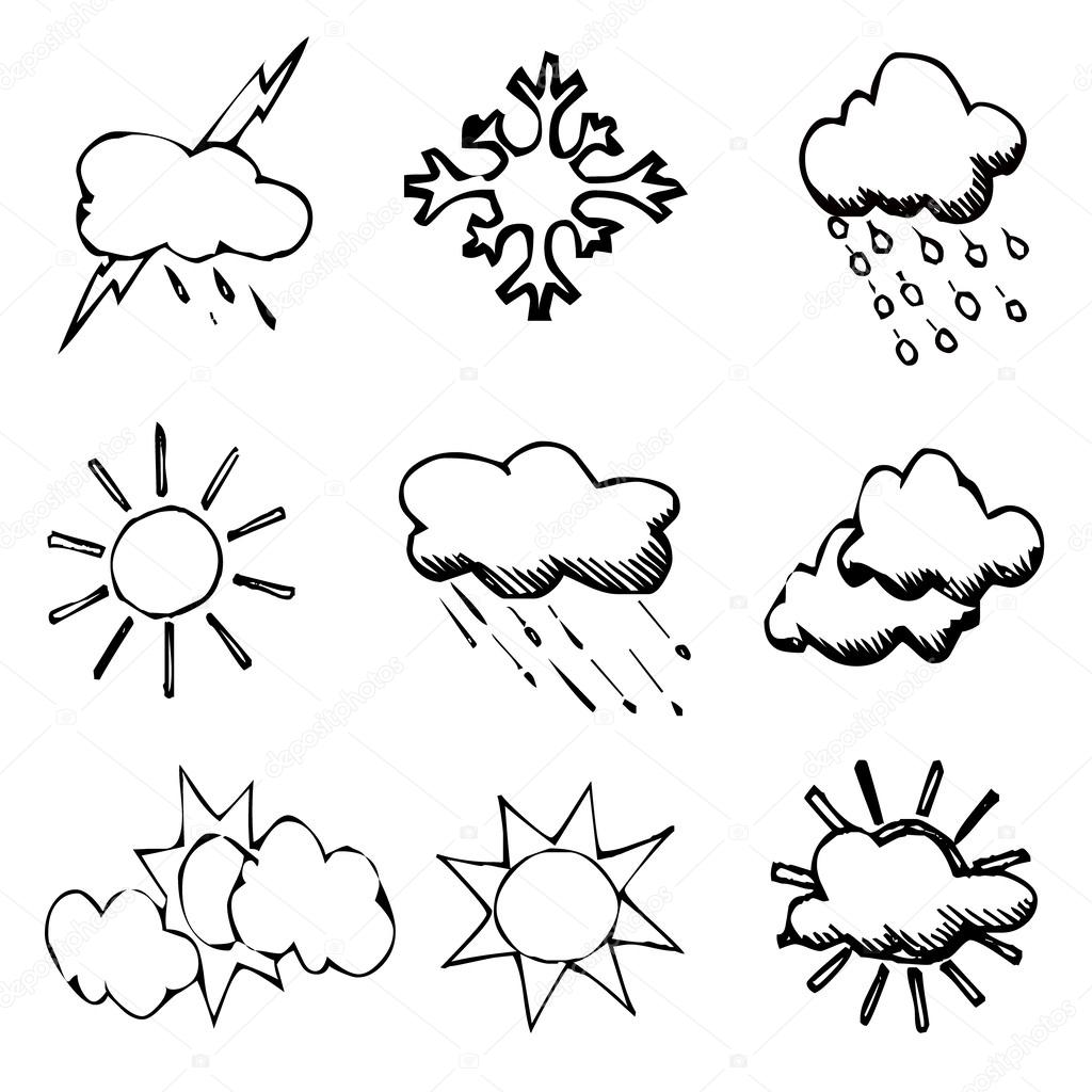 1024x1024 Weather Symbols Stock Vector Mihey26ru