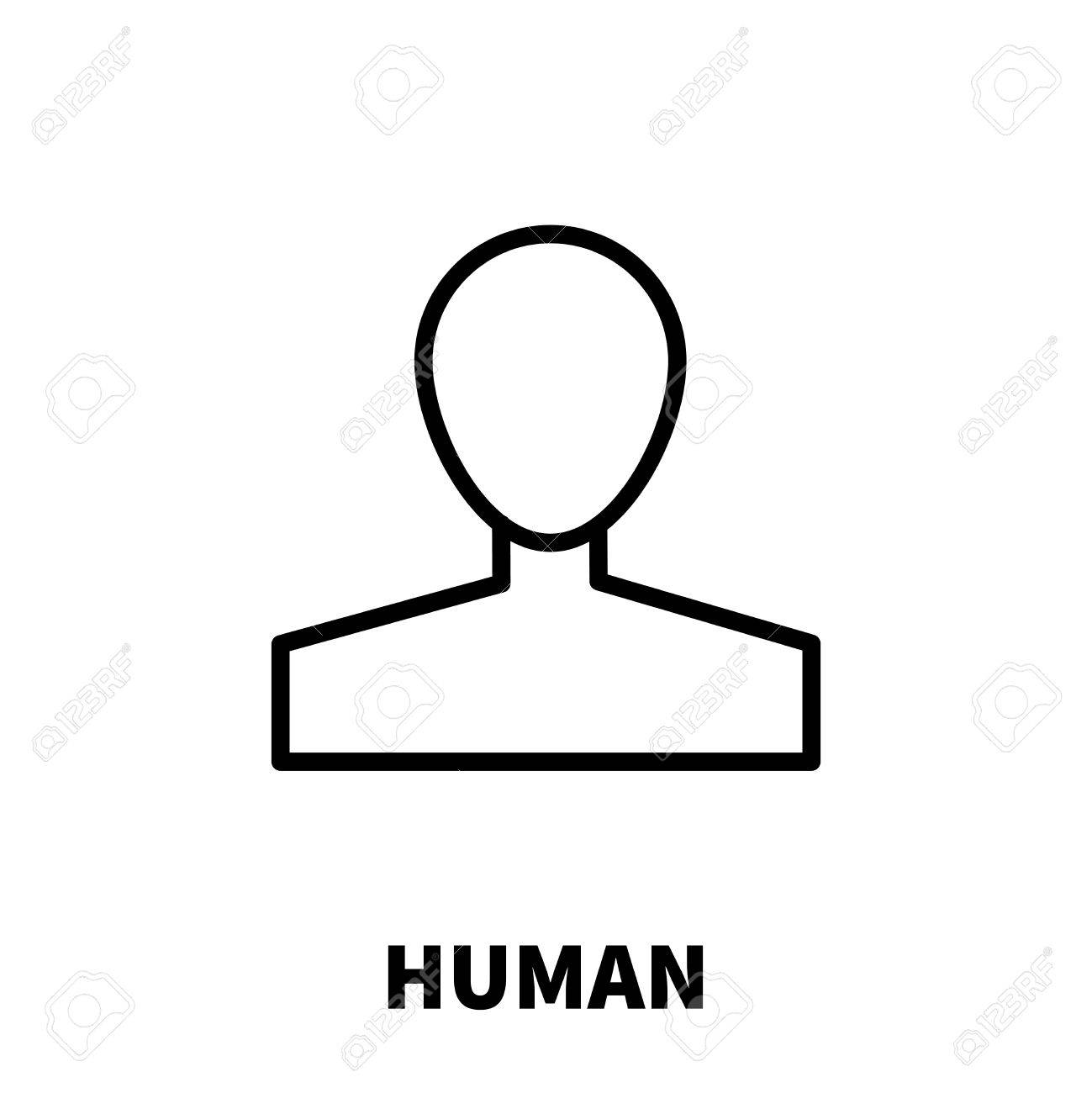 1299x1300 Human Icon Or Logo In Modern Line Style. High Quality Black
