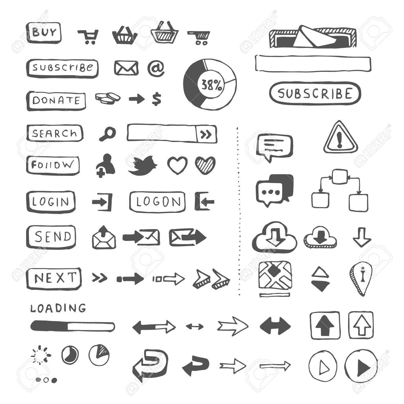 1300x1300 Web Site Ellements Sketch Royalty Free Cliparts, Vectors,