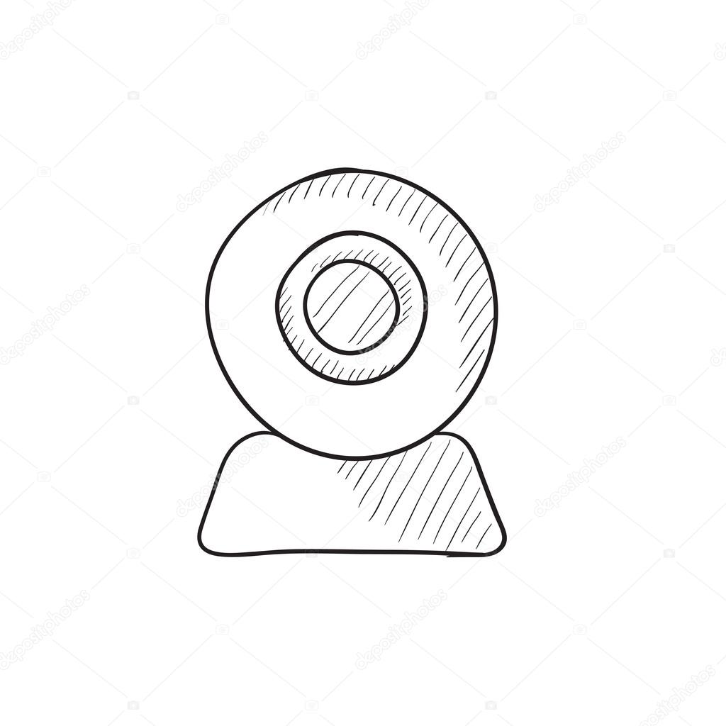 1024x1024 Web Camera Sketch Icon. Stock Vector Rastudio