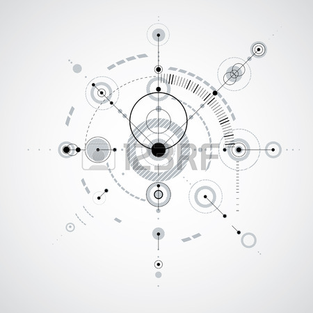 450x450 Mechanical Scheme, Black And White Vector Engineering Drawing