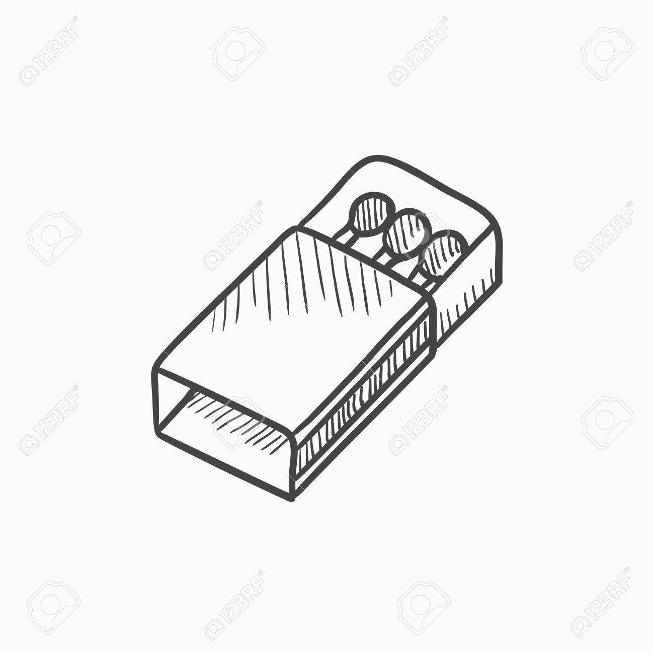 1300x1300 Matchbox Vector Sketch Icon Isolated On Background. Hand Drawn