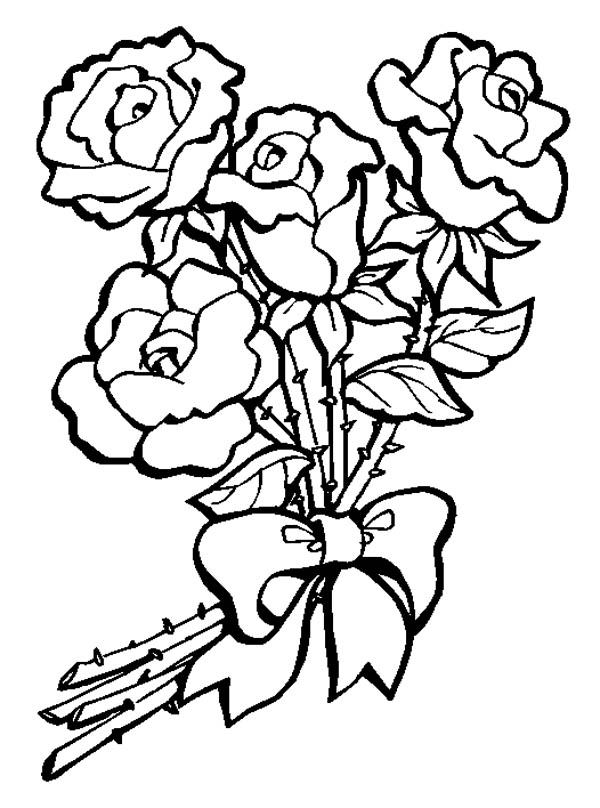 600x808 Wedding Bouquet Of Flowers Drawing Wedding Bouquet Colouring