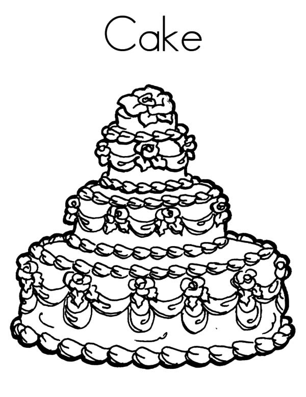 600x776 Beuatiful Wedding Cake Coloring Pages Best Place To Color