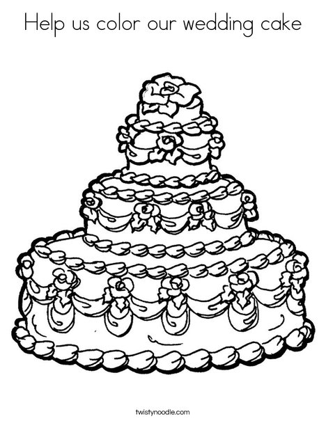 468x605 Help Us Color Our Wedding Cake Coloring Page