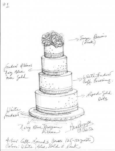396x520 Sketches Of Wedding Cakes Melitafiore