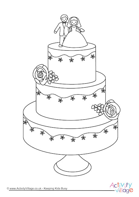 460x650 Wedding Cake Colouring Page 2