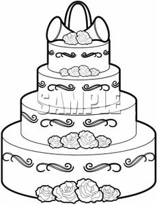 230x300 Wedding Cake Line Drawings