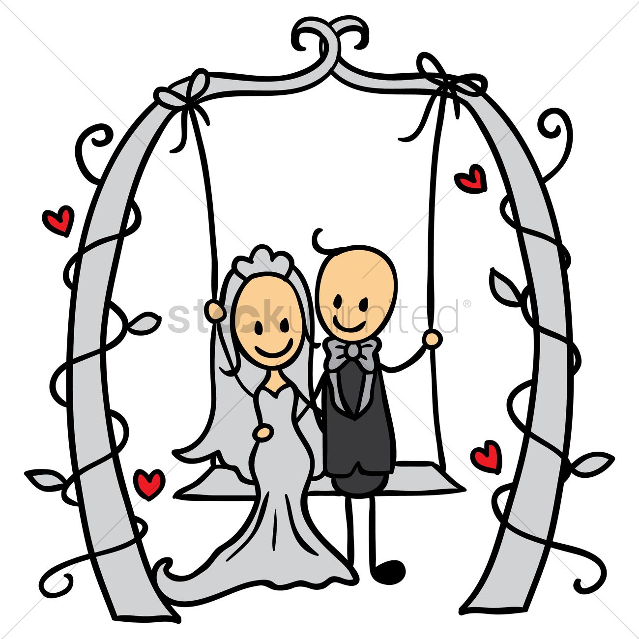 1300x1300 Wedding Couple On A Swing Vector Image