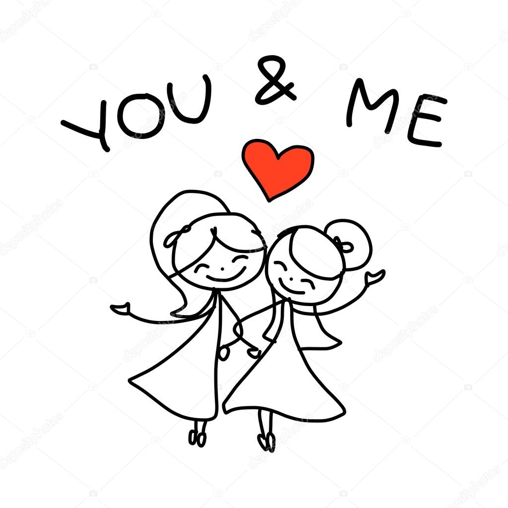1024x1024 Cartoon Same Sex Couple Wedding Stock Vector Atthameeni