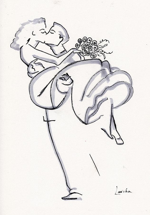 631x900 A Wedding Day Drawing By Janet Lavida
