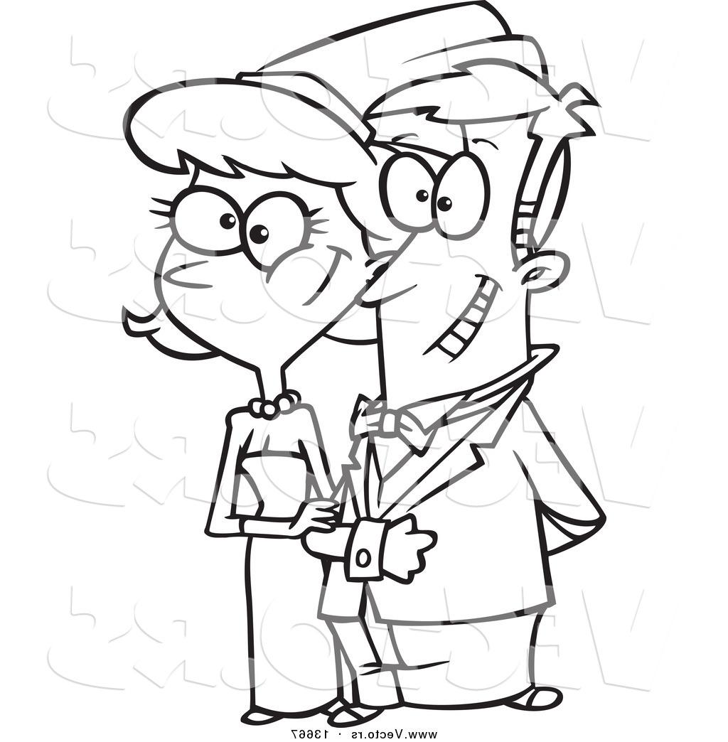 1024x1044 Best 15 Vector Of Cartoon Happy Wedding Couple Coloring Page