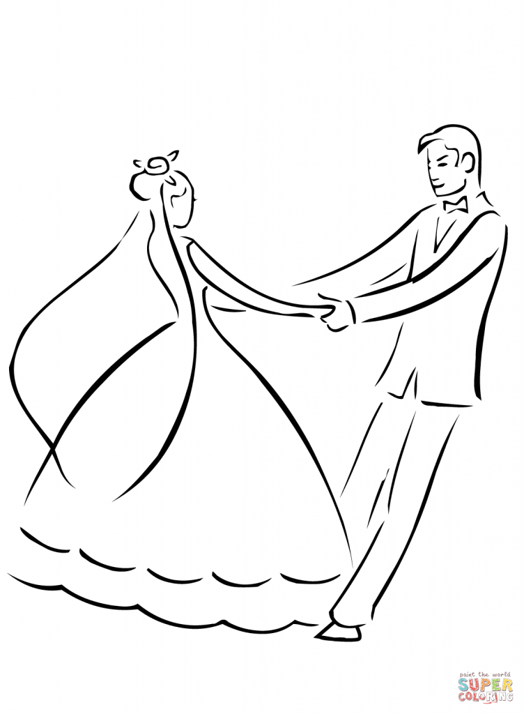 752x1024 Wedding Dance Coloring Page Download And Printable