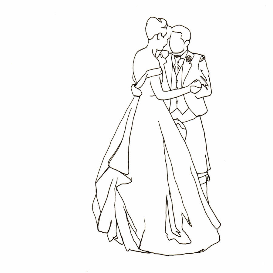900x900 Personalised Wedding Dance Drawing By Love Lines