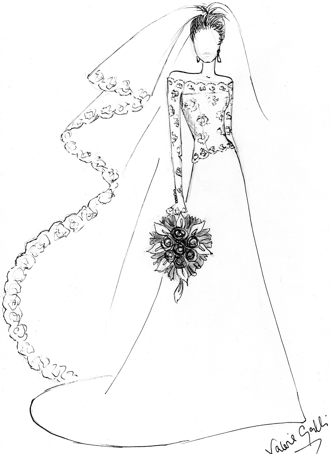 1158x1594 Blog Wedding Dress Drawing Wedding Stationery From Appleberry