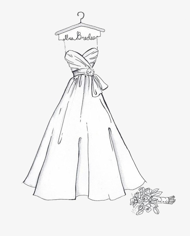 650x806 Hand Painted Wedding, Sketch, Wedding Dress, Dresses Png Image