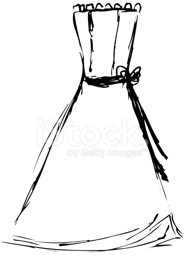 743x1024 Wedding Dress Sketch 1 Vector Stock Vector