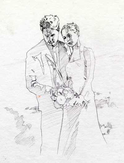 400x526 Wedding Sketch For Friend By Robhough