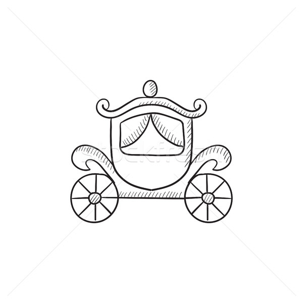 600x600 Wedding Carriage Sketch Icon. Vector Illustration Andrei