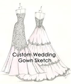 236x281 Custom Wedding Dress Sketch Lace Mermaid Wedding Dress By Ptsketch
