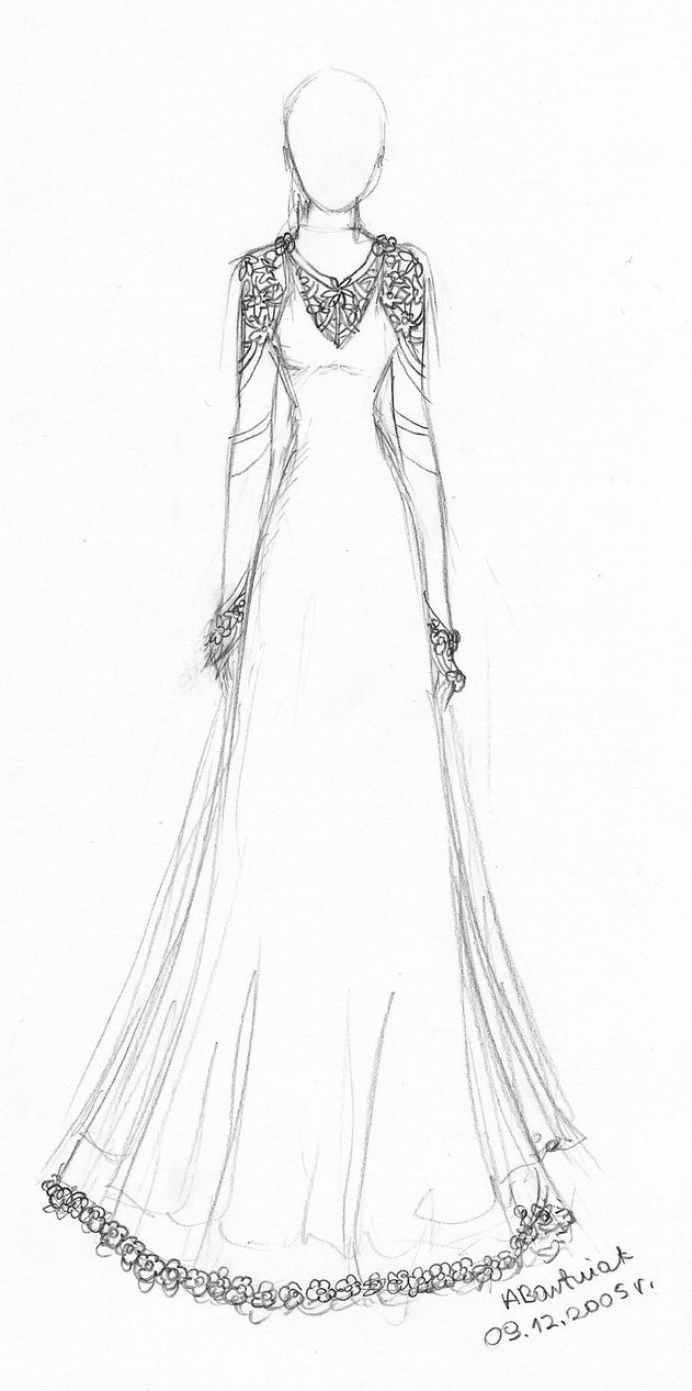 631x1267 Wedding Dress Drawing Custom Wedding Dress Drawing On Hanger