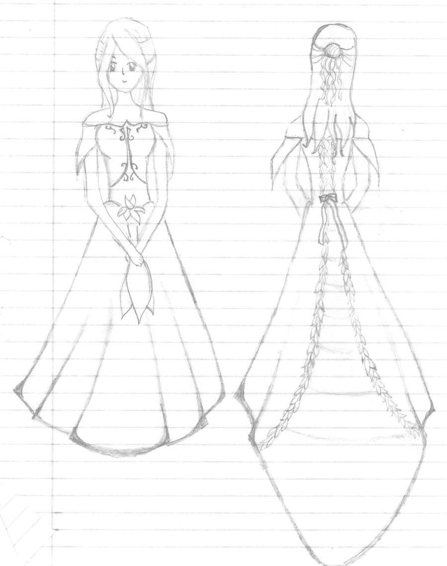 900x1140 Wedding Dress Sketch By Angelshauna