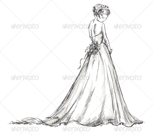 590x521 Drawn Design Wedding Dress