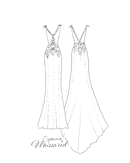 440x550 Mussared Handmade Silk Wedding Dresses Melbourne Sketches Gallery