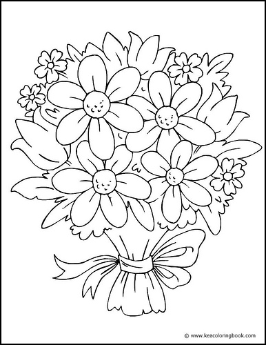 386x500 Wedding Bouquet Of Flowers Drawing Wedding Bouquet Colouring