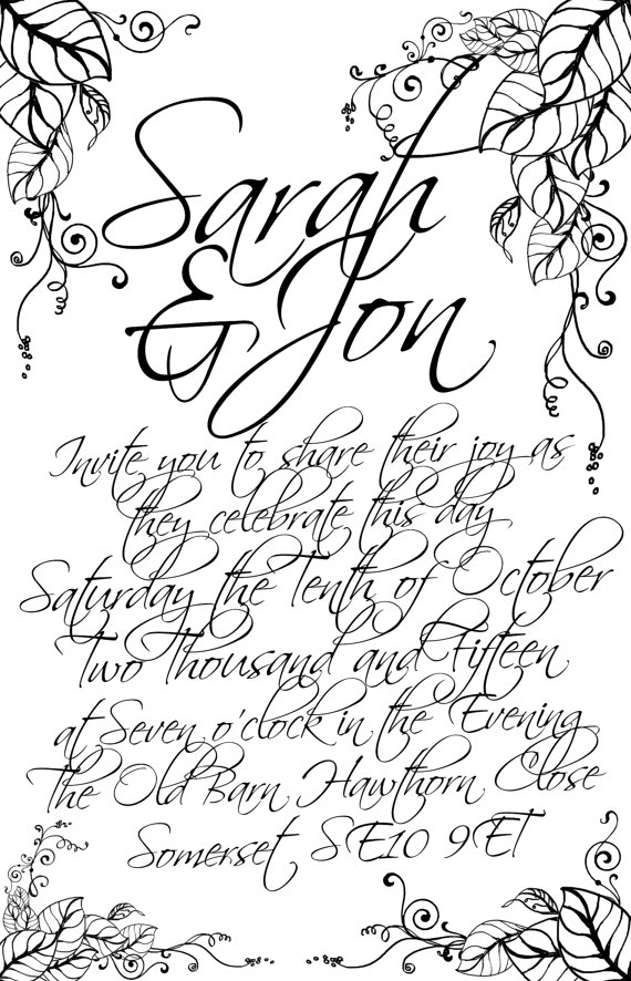 570x886 Printable Wedding Invitation