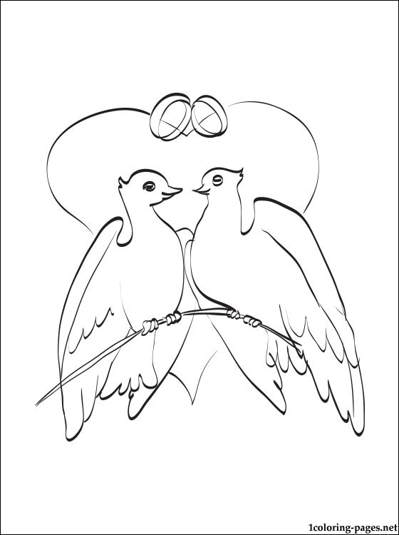 560x750 Wedding Doves Coloring Page Coloring Pages