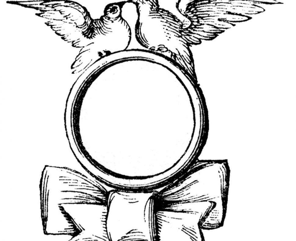 970x790 Wedding Rings Vintage Wedding Clip Art Ring With Doves Beautiful
