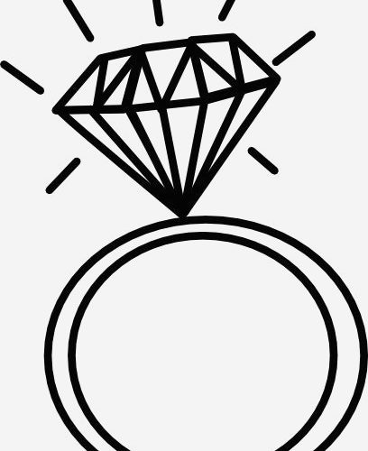 408x500 Awesome Diamond Ring Drawing