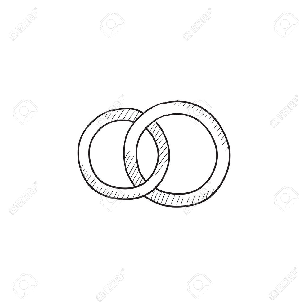 1300x1300 Wedding Rings Vector Sketch Icon Isolated On Background. Hand
