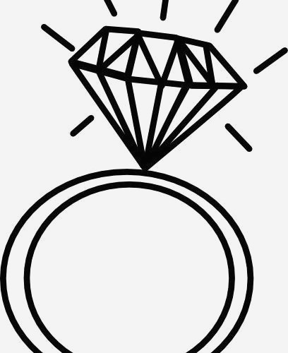 408x500 Awesome Diamond Ring Drawing