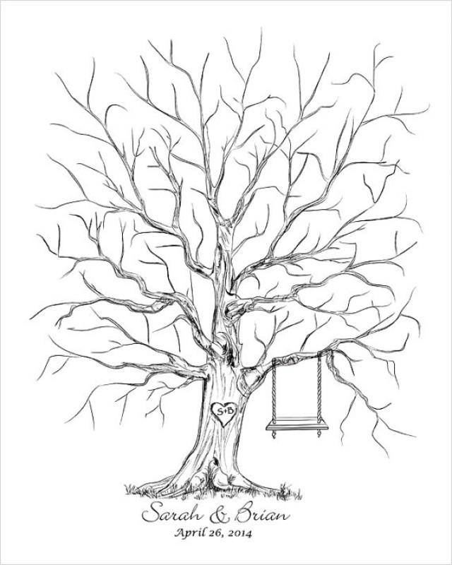 640x800 Wedding Thumb Tree Guest Book Alternative, Guestbook Wedding Tree