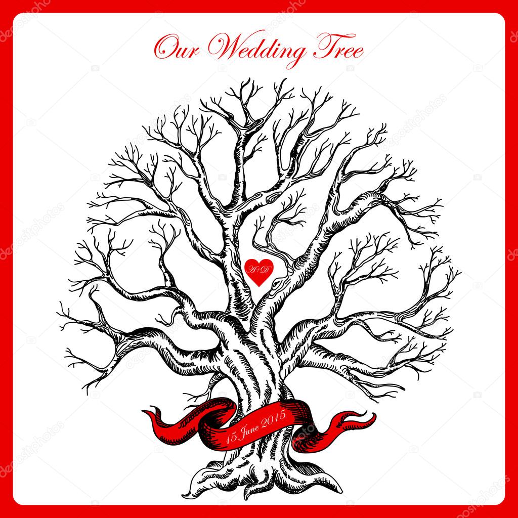 1024x1024 Vector Drawing Of The Tree Stock Vector Alinabel