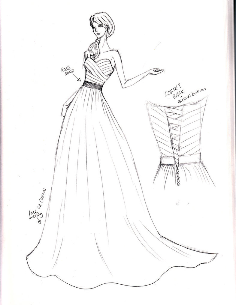 786x1017 Drawings Of Dresses How To Draw A Wedding Dress Youtube