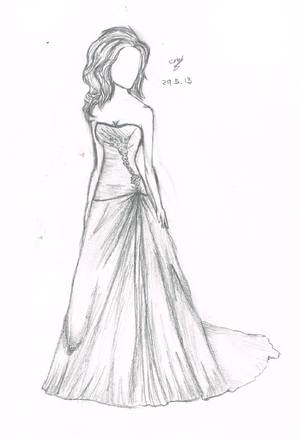 300x440 Wedding Dress Drawing