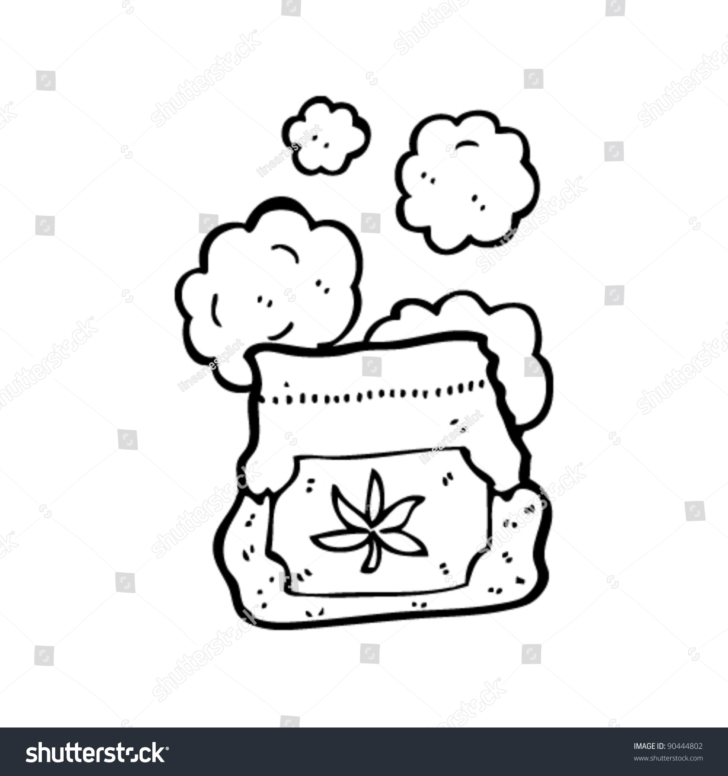 1500x1600 Drawn Weed Bag Hand