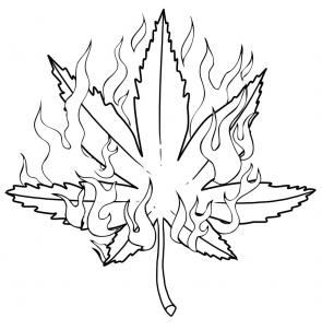295x302 Marijuana Leaf Circle. Pot Leaf Vector Image Drawn
