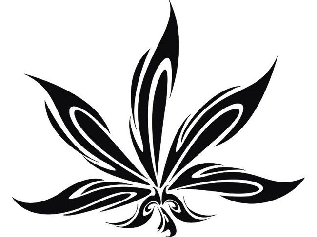 650x487 Collection Of Marijuana Leaf Tattoo Art