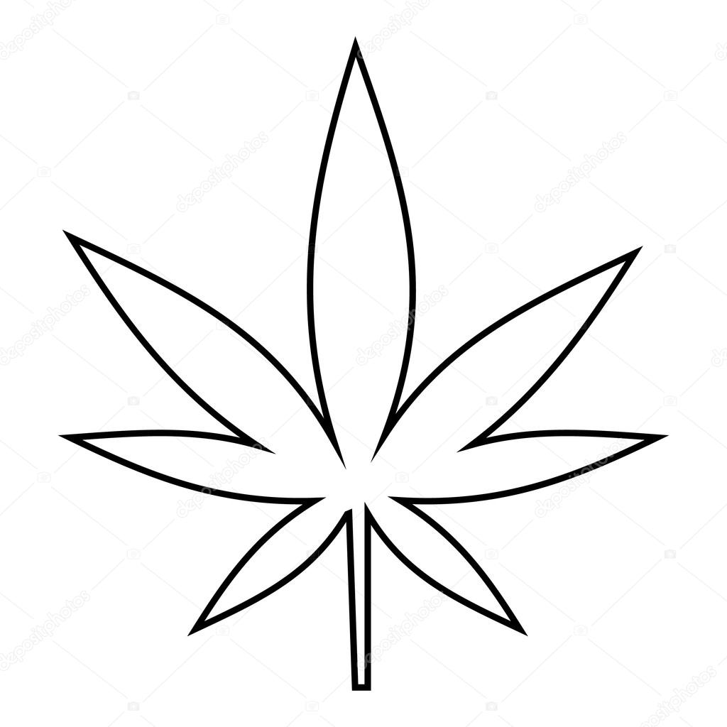 1024x1024 Cannabis Leaf Icon, Outline Style Stock Vector Ylivdesign