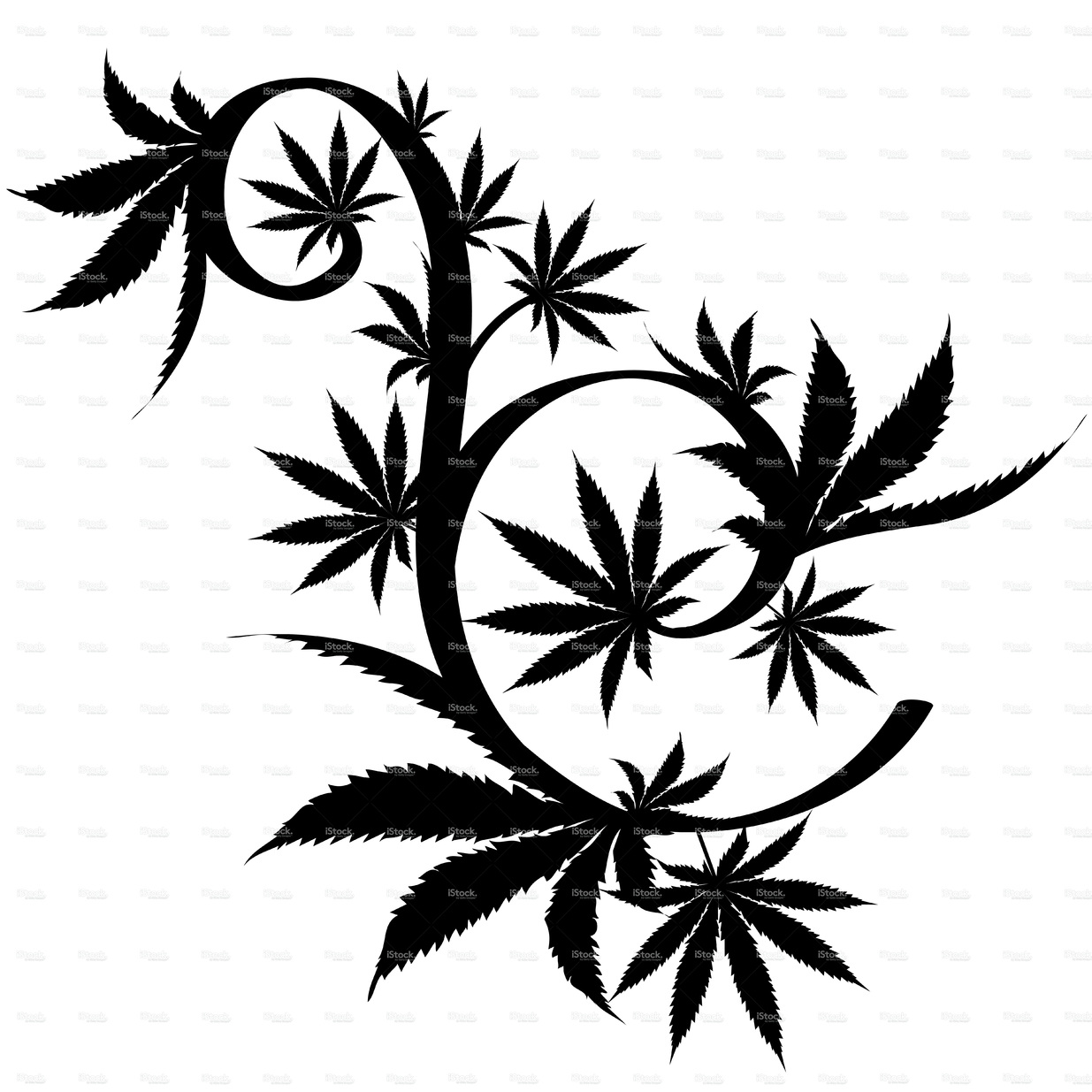 1235x1235 Drawn Pot Plant Leaf Background